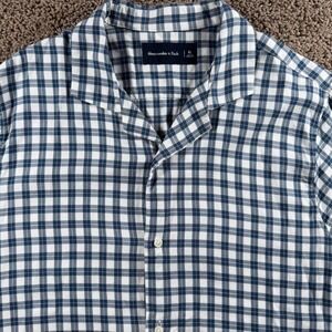 Abercrombie Fitch Mens‎ Short Sleeve Button down Shirt XL Office casual plaid